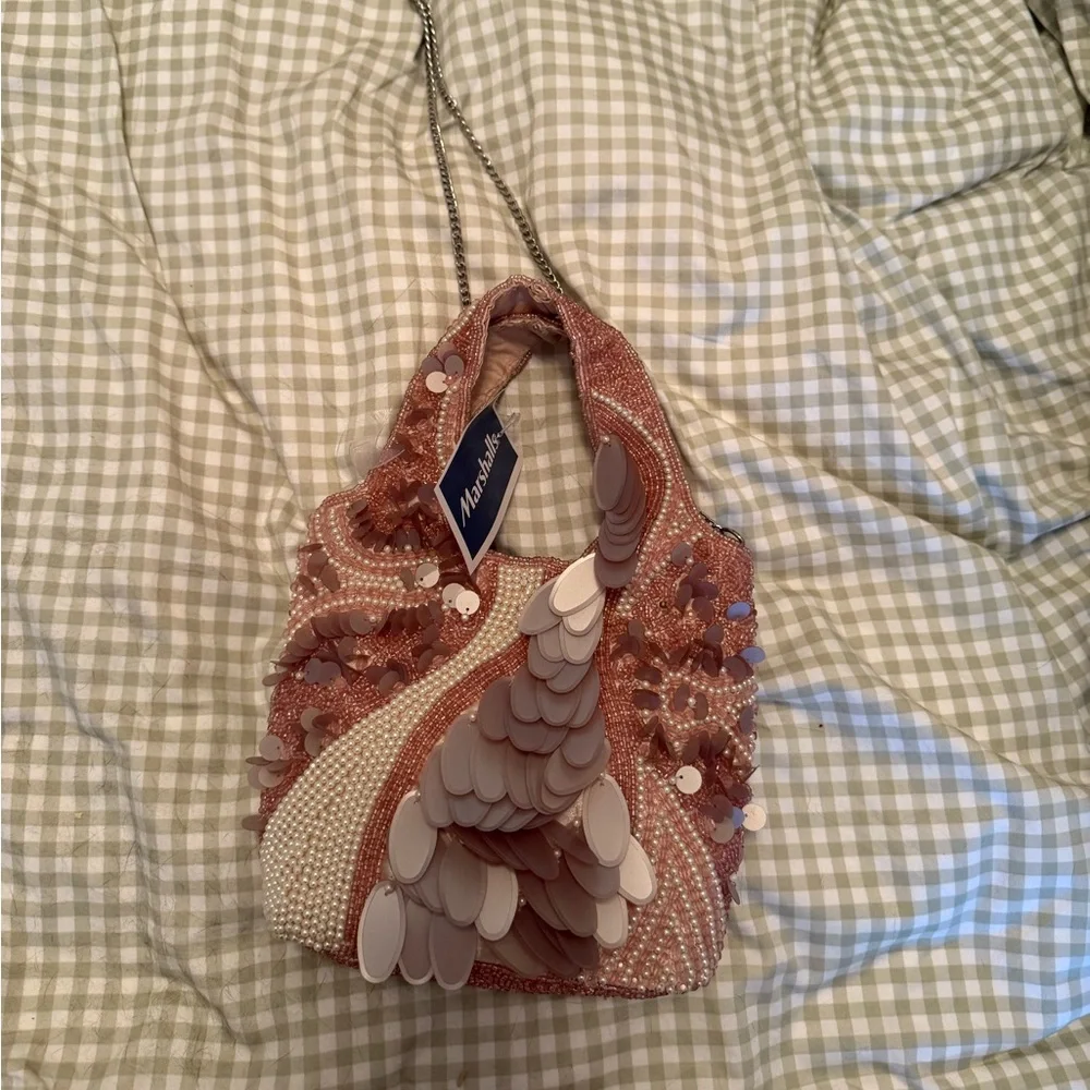 NWT Tj maxx/ Marshalls pink beaded bag - Picture 5 of 6